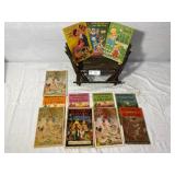 Vintage Paperbacks, Wicker Bench