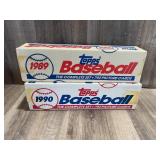 Qty 2 Topps Baseball Card Sets, 1989, 1990, open
