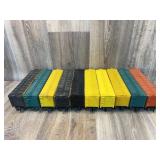 Qty 10 misc. boxcars, plastic
