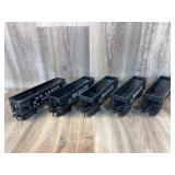 Qty 5 coal hopper rail cars, Wabash & GE