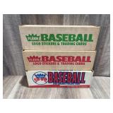 Qty 3 Fleer Baseball Card Sets, 1988, 1989, 1990,