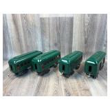 Qty 3 pullman cars, one cargo car