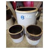 3 Crocks 6 Gl, & other