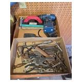 Box of Tools: Drill, Tape Measure, Locks