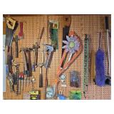 Wall Lot of Tools: Hammers, Saw, Screwdrivers