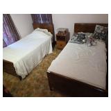 2 'Waterfall' Twin Beds (Butterfly Grain)