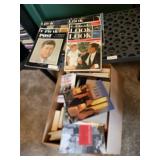 'Look' Mag's & Box of Books & Stand