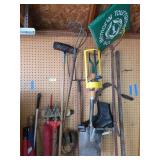 Wall Contents: Wheel Chocks, Culitivator