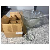 Punch Bowl w 8 Cups and Ladle