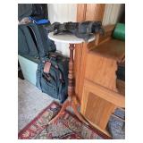 Marble Plant Stand 34'H (some damage) & Cast Iron