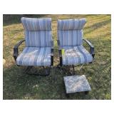 Pair of Lawn Chairs & Foot Stool