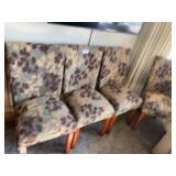 4 Floral Padded Chairs