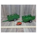 Tiny Tootsie Toy U-Haul Trailer, 2 Nylant Trailers
