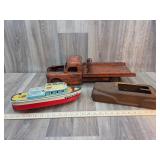 Structo Winch Truck, Tug Boat & Car Body (Parts)