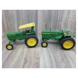 2 JD Tractors ERTL Some Damage 1:16 Scale