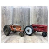 2 Hubley JR Tractors 1:16 Scale Missing Steering W