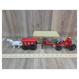 Cast Iron Horse & Wagon & Fire Pumper