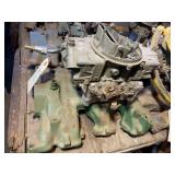 Y Block with a 4 barrel with adapter and a big car