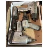 Qty 4 Pneumatic Tools - 2 impacts, 1 ratchet, 1 bu