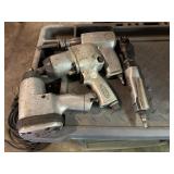Qty 4 Pneumatic Tools - 2 impacts, 1 ratchet, 1 bu