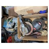 Air and Electric Sanders, Router, box of misc. ite