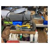 Paint brushes, fuses, misc. cleaning supplies, Bat