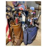 3 - Golf Club bag with Clubs, Flag with pole