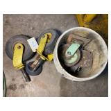 Set of Castor wheels for a John Deere 525 Front Mo