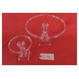 Longaberger Pressed Glass Pedestal Cake Stands