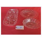 EAPC Clear Glass Relish Dishes