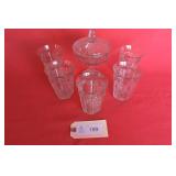 EAPG Paneled Grape Tumblers & Footed Candy Dish