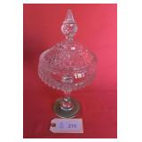 Indiana Glass Diamond Point Ped. Candy Dish