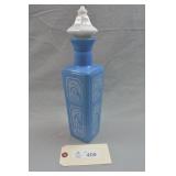 Vintage Jim Beam Blue/White Milk Glass Decanter