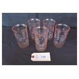 Macbeth-Evans Glass Pink Grape Rose Tumblers