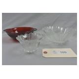 Indiana Glass Lily Pons Bowls & A.H Royal Ruby Red