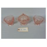 Federal Pink Sharon / Cabbage Rose Sugar/Creamers