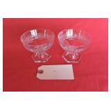 Heisey Greek Key Clear Low Sherbet Glasses