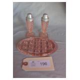 Anchor Hocking Miss America Pink Dep. S&P Shakers