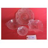 Clear Glass Serving Dish and Bowels