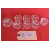 6 Octogen shaped Salt Dips / Cellars & 2 random