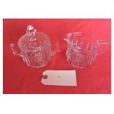 Heisey Narrow Flute pattern Cream & Sugar Set