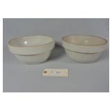 Pair of Salt Glazed Stoneware Mixing Bowls