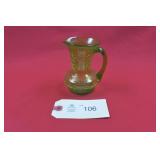 Vintage Vaseline (Uranium) Crackle Glass Pitcher