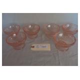 Federal Pink Sharon / Cabbage Rose Sherbet Dishes