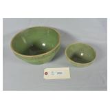 McCoy Green Sunrise Pattern Mixing Bowls