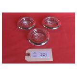 Leonard Italy Silver-Plated / Crystal Glass Coaste