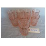 Federal Glass Co. "Sharron" Pattern Pink  9 oz T