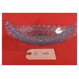 Fenton Blue Daisey & Button Canoe Trinket Dish