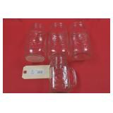 Golden Harvest Square Mason Jars W/1 Drinking Jar