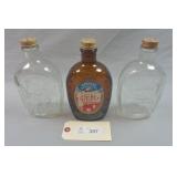 1976 Bicentennial Log Cabin Syrup Flasks